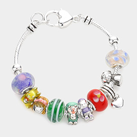 Multi Bead Cartoon Charm Bracelet