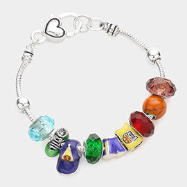 Multi Bead Cap Shoe Bracelet