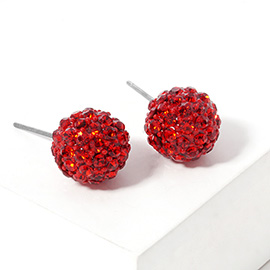 Crystal Paved Disco Ball Stud Earrings