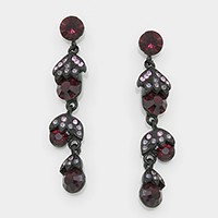 Floral crystal rhinestone evening earrings