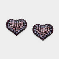 Crystal Pave Heart stud earrings