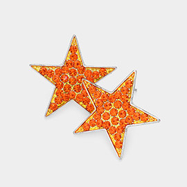 Crystal Pave Star Stud Earrings