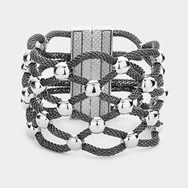 Lattice Metal Mesh Ball Magnetic Bracelet