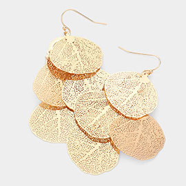 Metal Leaf Cluster Earrings