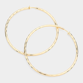 3.2 Inch Clip On Hoop Earrings