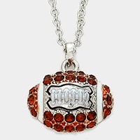Crystal Football Pendant Necklace