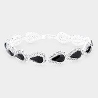 Teardrop Rhinestone Link Evening Bracelet