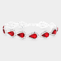 Teardrop Rhinestone Link Evening Bracelet