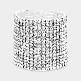 15-Row Rhinestone Stretchable Bracelet