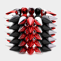 5-Row Spike Cone Stud Stretch Bracelet