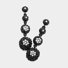 Bubble Rhinestone Link Evening Earrings