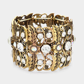 Floral Leaves Stretchable Bangle Bracelet