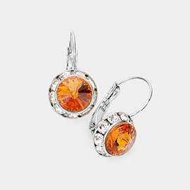 Rivoli Cut Genuine Crystal Lever Back Earrings