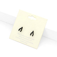 Crystal Wishbone Stud Earrings