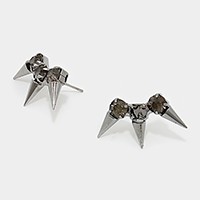 Triple spike stud earrings