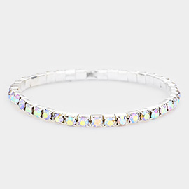 1-Row Crystal Rhinestone Stretchable Bracelet