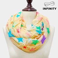 Neon Star Print Infinity Scarf