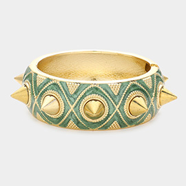 Studded Enamel Hinged Bracelet