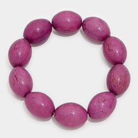 Howlite Stone Pebble Stretch Bracelet