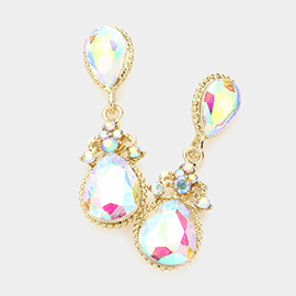 Victorian Teardrop Crystal Rhinestone Evening Earrings