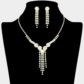 Crystal rhinestone fringe necklace