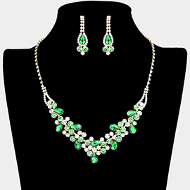 Teardrop Accented Rhinestone Necklace