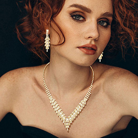 V-Neck Collar Rhinestone Necklace