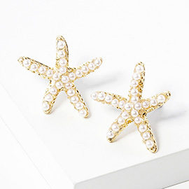 Crystal Paved Starfish Stud Earrings