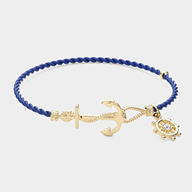 NAUTICAL ANCHOR HELM CHARM HOOK BRACELET