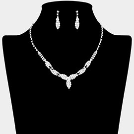 Crystal Rhinestone Pave Leaf Necklace