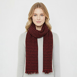 Soft Woven Classic Houndstooth Pattern Scarf