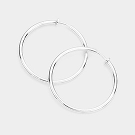 1.75 Inch Clip On Hoop Earrings