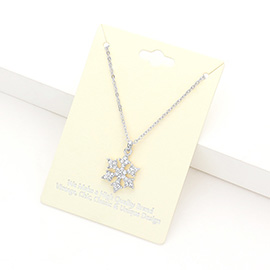 Crystal Snowflake Pendant Necklaces