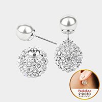 Double-Sided Peekaboo Pearl Stud Earring