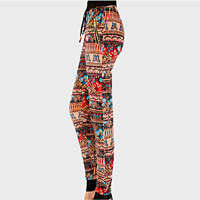 Thermal Polyester Floral Print Leggings