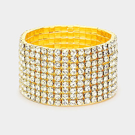 9-Row Rhinestone Stretchable Bracelet