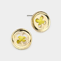 Tied Button Stud Earrings