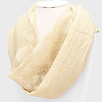 Diamond Mesh Polyester Infinity Scarf