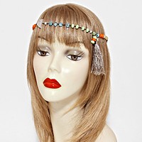 Tassel Drop Boho Bead Stretch Headband