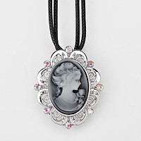 Crystal Accented Cameo Necklace