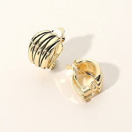 Dome Metal Clip on Earrings