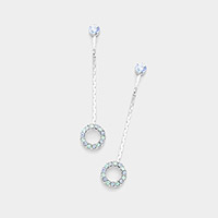 Crystal Circle Dangle Drop Earrings