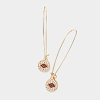 Crystal Pave Evil Eye Drop Earrings