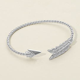 Feathered Arrow Twisted Wire Cuff Bracelet