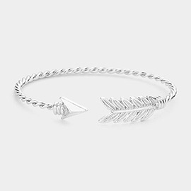 Feathered Arrow Twisted Wire Cuff Bracelet