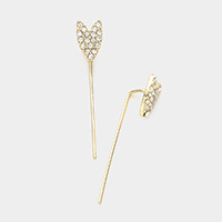 Crystal Pave Metal Ear Pin Earrings