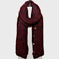 Button up Cardigan Effect Knit Yarn Shawl Scarf