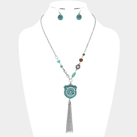 Shotgun Shell Bullet Tassel Pendant Necklace