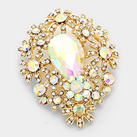 Glass Crystal Flower Cluster Brooch / Pendant