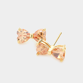 CZ Bow Stud Earrings